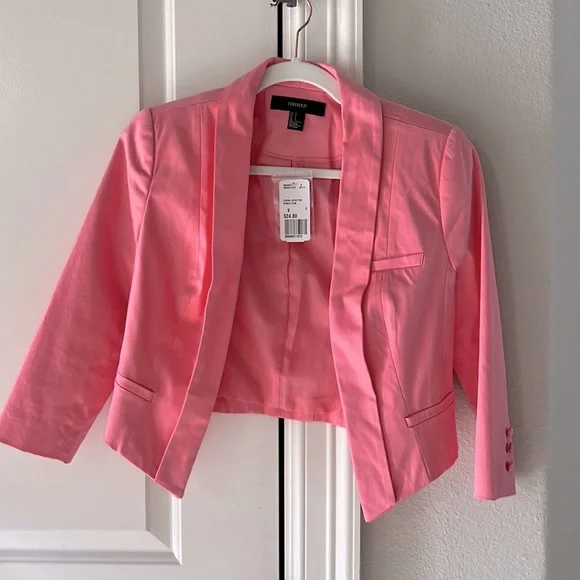 Forever 21 Jackets Coats Pink Cropped Jacket Poshmark